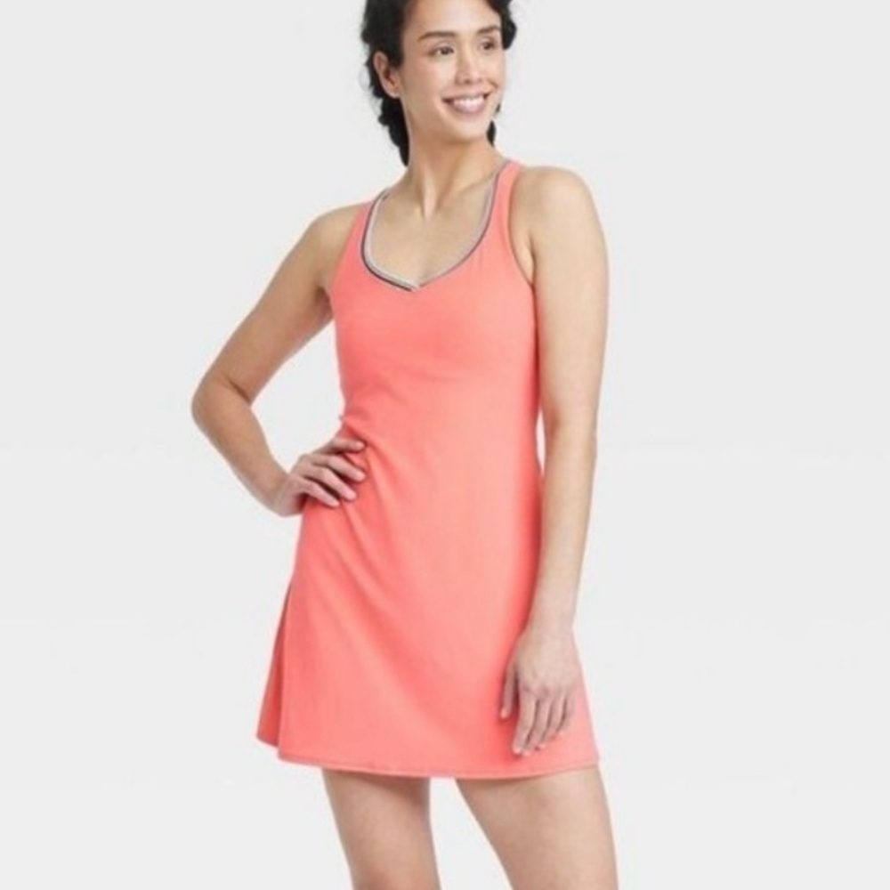 Coral Racerback Knit Dress - Women
